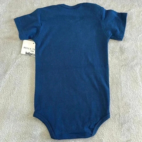 Bella Tunno - NWT - Blue short sleeve Onesie.  Size 6-12 months - Picture 5 of 5
